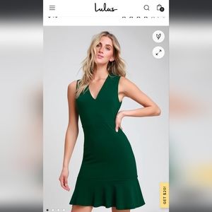 Lulu's deep green fitted dress